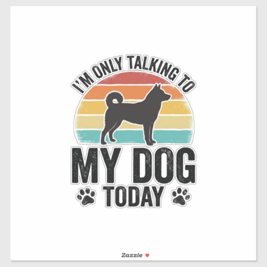 Grappige Hond Liefhebber Vintage Zonsondergang Cit Sticker (Vel)