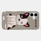 Grappige hond maatwerk monogram & kleur telefoonho iPhone hoesje (Achterkant horizontaal)