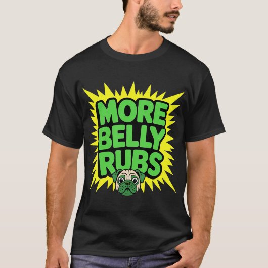Grappige Hond Meer Buikwrijven T-shirt (Voorkant)