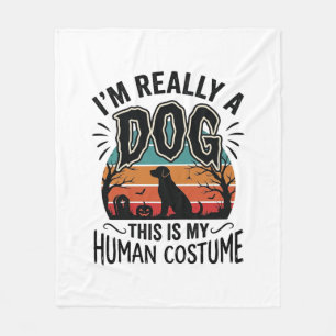 Grappige Hond Mens Kostuum Halloween Vintage Hond  Fleece Deken