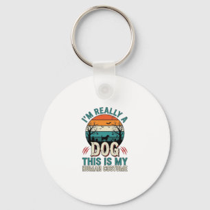Grappige Hond Mens Kostuum Vintage Halloween T-shi Sleutelhanger