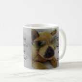 Grappige hond met koffie zin koffiemok (Voorkant rechts)