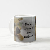 Grappige hond met koffie zin koffiemok (Voorkant links)