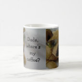 Grappige hond met koffie zin koffiemok (Center)