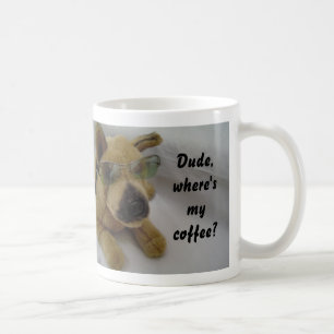 Grappige hond met koffie zin koffiemok