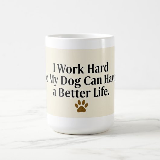 Grappige Hond Moeder Mok – 15 oz met Minimalistisc (Center)