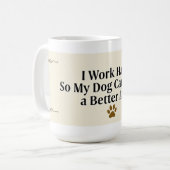 Grappige Hond Moeder Mok – 15 oz met Minimalistisc (Voorkant links)
