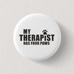 Grappige Hond Moeder Vader Cadeau! Mijn Therapeut Ronde Button 3,2 Cm