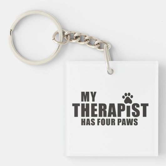 Grappige Hond Moeder Vader Cadeau! Mijn Therapeut  Sleutelhanger (voorkant)