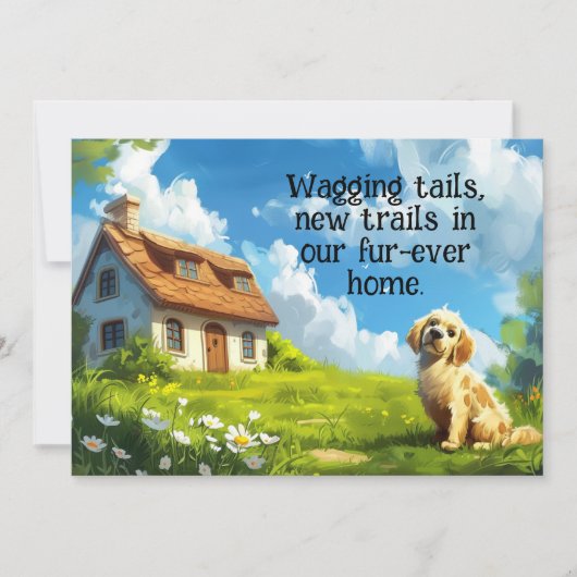 Grappige Hond Nieuwe Huis Bewegende Aankondiging (Voorkant)