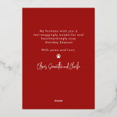 Grappige Hond Oh Kerstmis Treat Moderne Typografie Folie Feestdagenkaart (Achterkant)