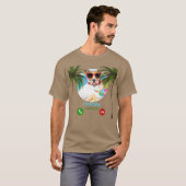Grappige hond op vakantieLeuke hond vakantie retro T-shirt (Voorkant volledig)