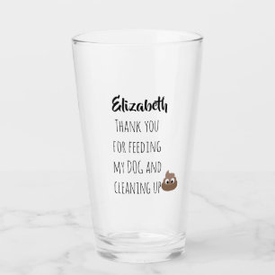 Grappige Hond Opzitter Dank Je Voor het Oppassen P Glas