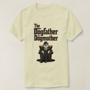Grappige hond ouder maffia stijl ontwerp t-shirt