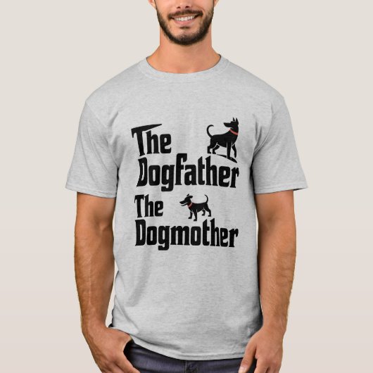 Grappige hond ouder thema paar ontwerp t-shirt (Voorkant)