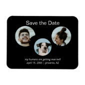 Grappige Hond & Paar Foto bruiloft Save the Date Magneet (Horizontaal)