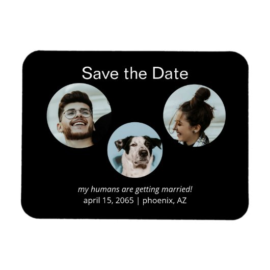 Grappige Hond & Paar Foto bruiloft Save the Date Magneet (Horizontaal)