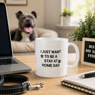 Grappige Hond Papa Blijf Thuis Quote Koffiemok