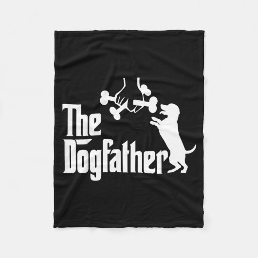 Grappige Hond Papa De Godfather Van De Hond Vader Fleece Deken (Voorkant)