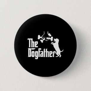 Grappige Hond Papa De Hondenvader Hond Vader Grapp Ronde Button 5,7 Cm