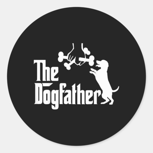 Grappige Hond Papa De Hondenvader Hond Vader Grapp Ronde Sticker (Voorkant)
