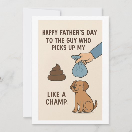 Grappige Hond Papa Vaderdag Feestdagenkaart (Voorkant)