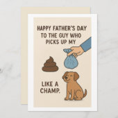 Grappige Hond Papa Vaderdag Feestdagenkaart (Voorkant / Achterkant)