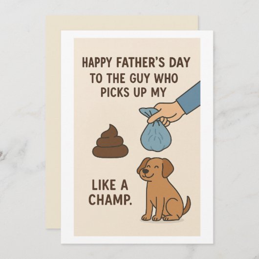 Grappige Hond Papa Vaderdag Feestdagenkaart (Voorkant / Achterkant)