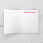 Grappige Hond Party Dier Gelukkige Verjaardag Kaart (Binnen)