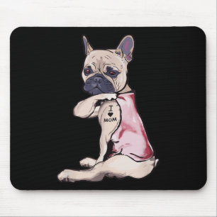 Grappige hond Pitbull Ik hou van mama Tattoo cadea Muismat