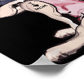 Grappige hond Pitbull Ik hou van mama Tattoo cadea Poster (Hoek)