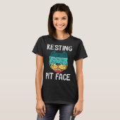 Grappige Hond Pitbull Rustende Pit Gezicht T-shirt (Voorkant volledig)