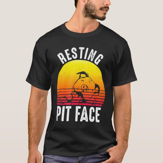 Grappige Hond Pitbull Rustende Pit Gezicht Voor Ma T-shirt (Voorkant)