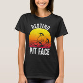 Grappige Hond Pitbull Rustende Pit Gezicht voor Ma T-shirt (Voorkant)