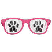 Grappige hond poot print dier partij tinten zonneb retro zonnebril (Voorkant)