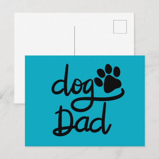 Grappige Hond Pootafdruk Hond Papa Briefkaart (Voorkant / Achterkant)