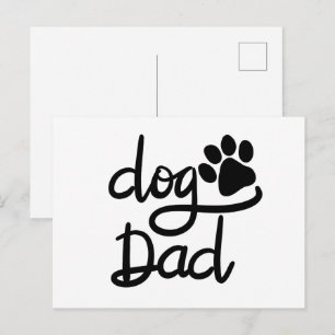 Grappige Hond Pootafdruk Hond Papa Briefkaart
