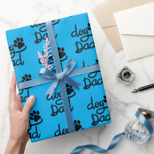 Grappige Hond Pootafdruk Hond Papa Cadeaupapier