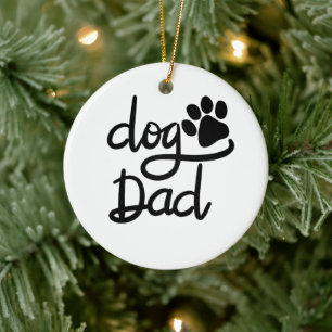 Grappige Hond Pootafdruk Hond Papa Keramisch Ornament