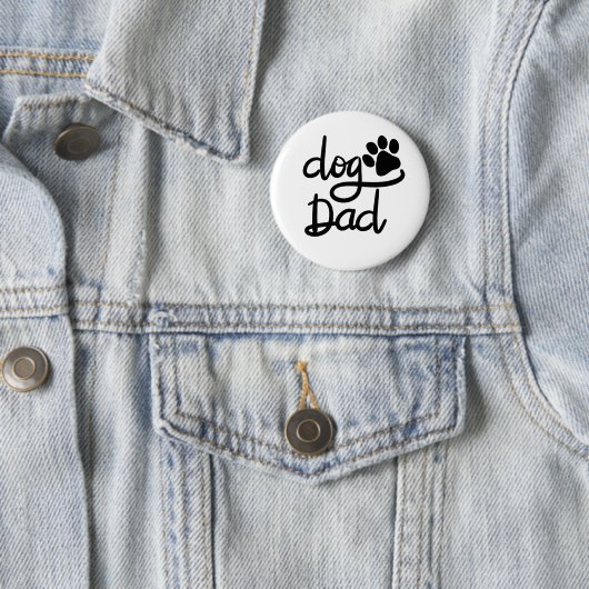 Grappige Hond Pootafdruk Hond Papa Ronde Button 5,7 Cm (In situ)