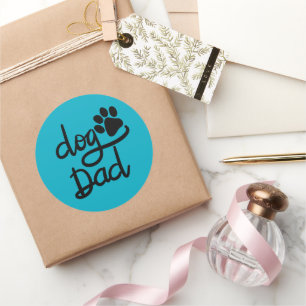 Grappige Hond Pootafdruk Hond Papa Ronde Sticker