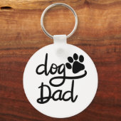 Grappige Hond Pootafdruk Hond Papa Sleutelhanger (Voorkant)