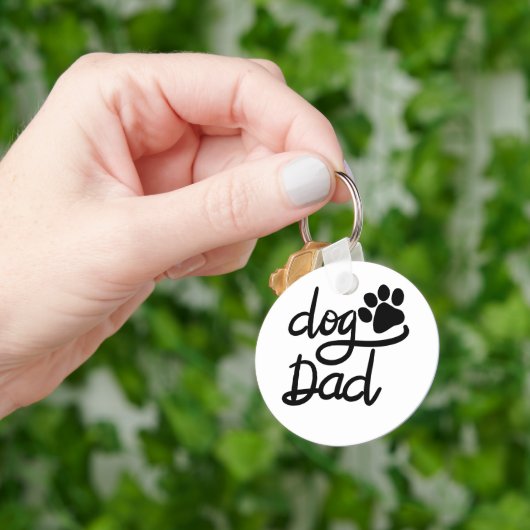 Grappige Hond Pootafdruk Hond Papa Sleutelhanger (Hand)