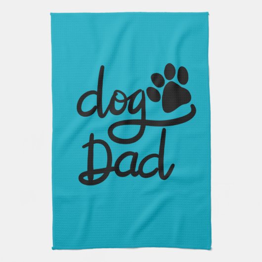 Grappige Hond Pootafdruk Hond Papa Theedoek (Verticaal)