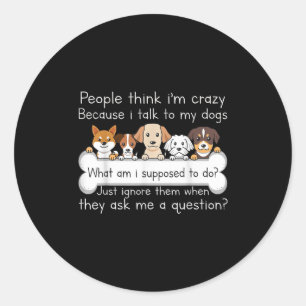 Grappige Hond Praat Citaat Huisdierliefhebber Humo Ronde Sticker