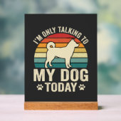 Grappige Hond Praat Retro Zonsondergang Acryl Bord (Neutraal)