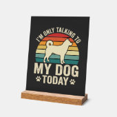 Grappige Hond Praat Retro Zonsondergang Acryl Bord (Hoek)