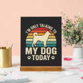 Grappige Hond Praat Retro Zonsondergang Acryl Bord (Huwelijk)