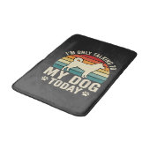 Grappige Hond Praat Retro Zonsondergang Badmat (Gekanteld)
