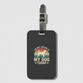 Grappige Hond Praat Retro Zonsondergang Bagagelabel (Voorkant (verticaal))